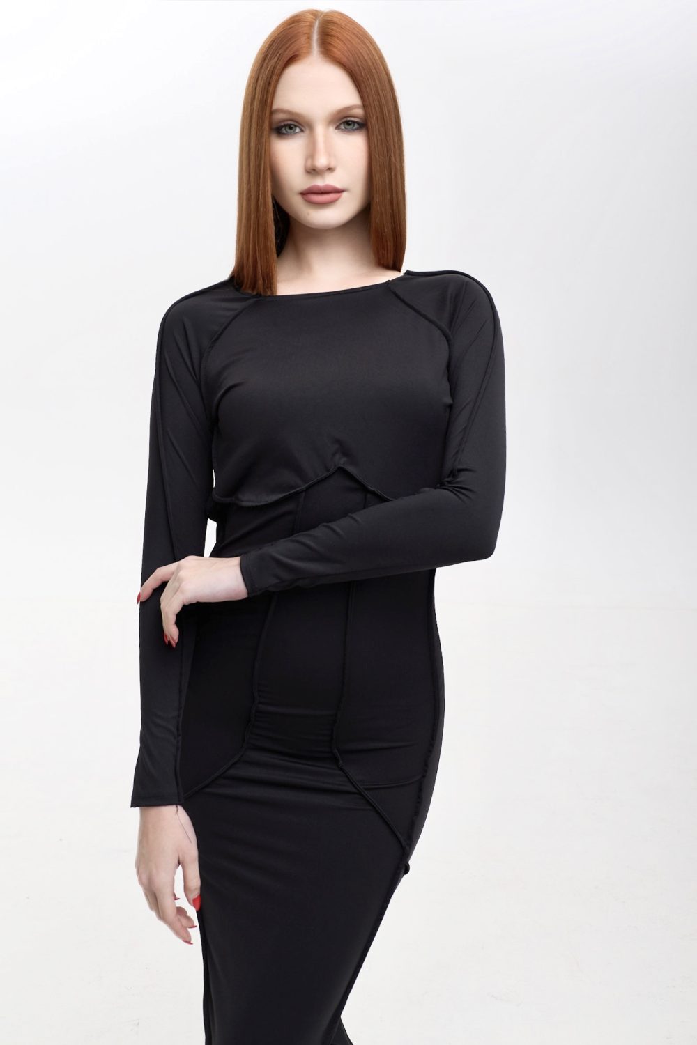 Patchwork midi dress