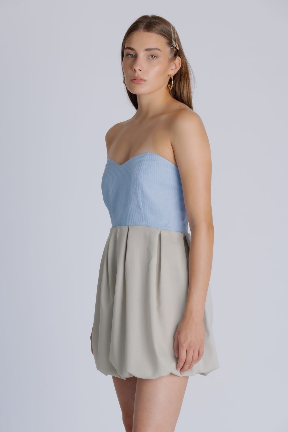 Corset style mini dress two coloured
